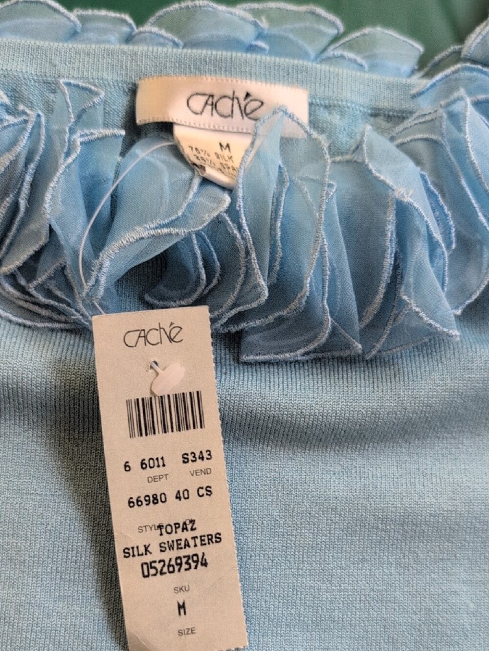 Cache Light Blue Ruffle-Trim Camisole - Picture 2 of 6